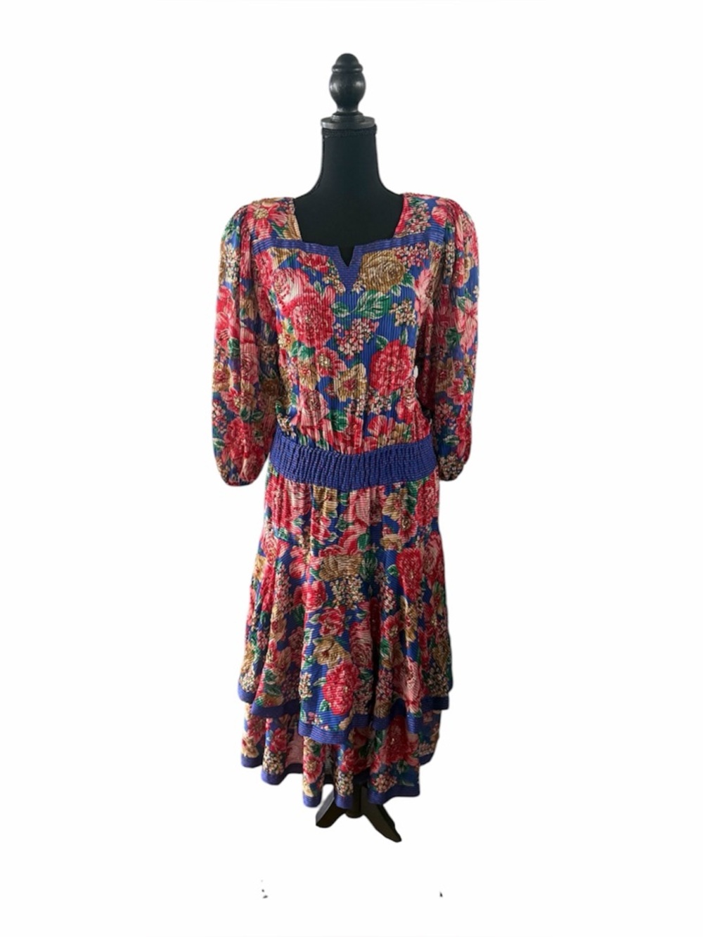 Diane Freis Boho Festive Beaded Sequin Floral Vintage One Size
